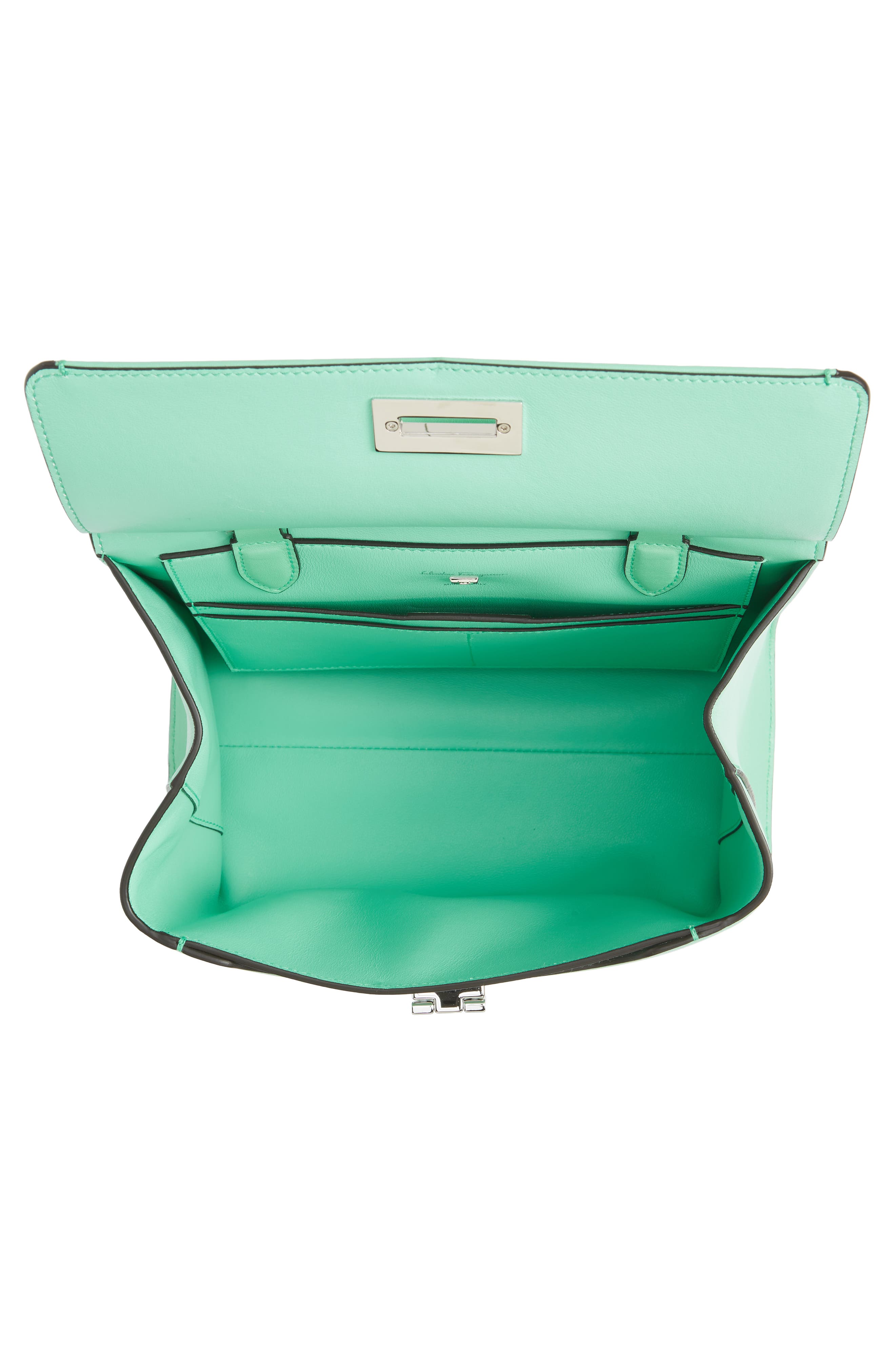 FERRAGAMO Salvatore Ferragamo Trifolio Leather Top Handle Bag, Alternate, color, 
