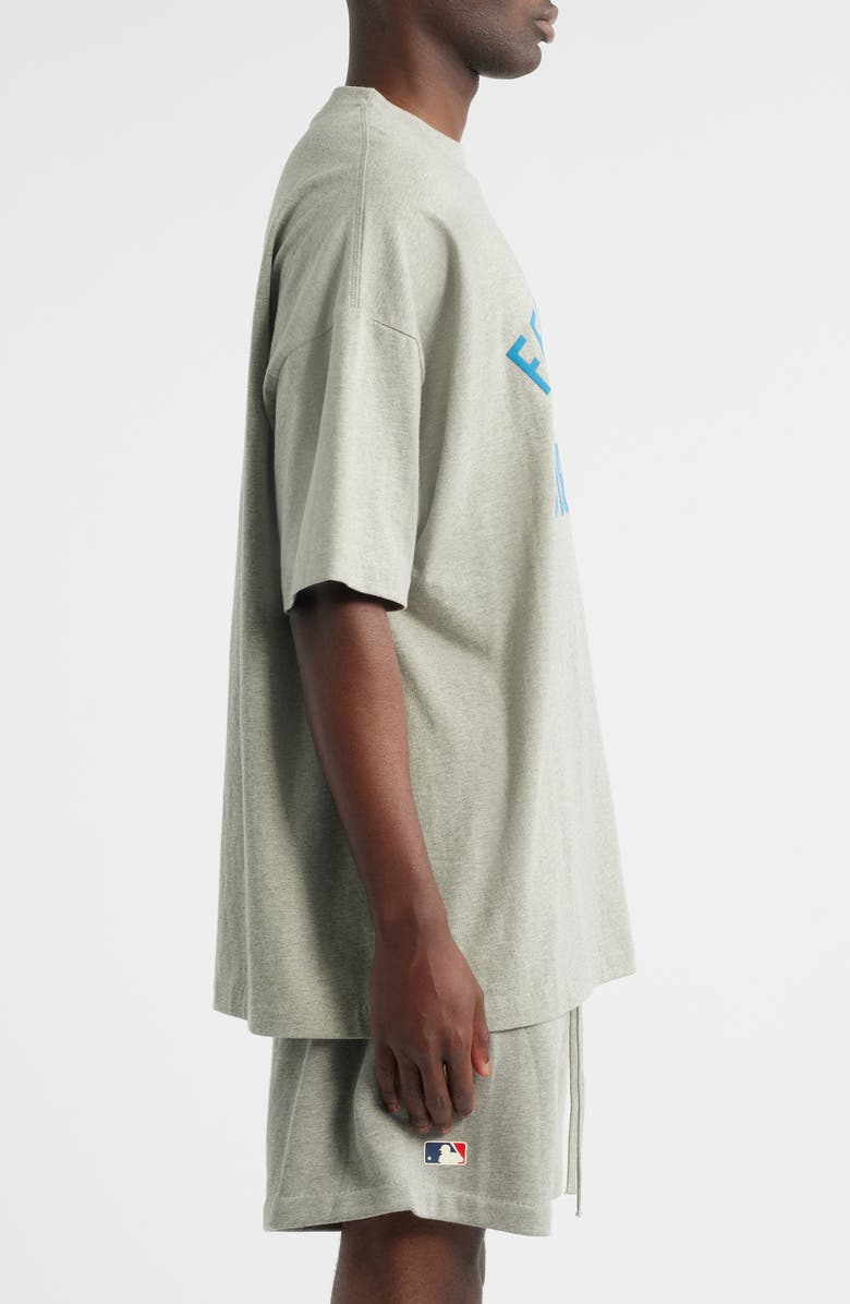 Fear of God Essentials MLB Dodgers '90s Fit Cotton Graphic T-Shirt, Alternate, color, Warm Heather