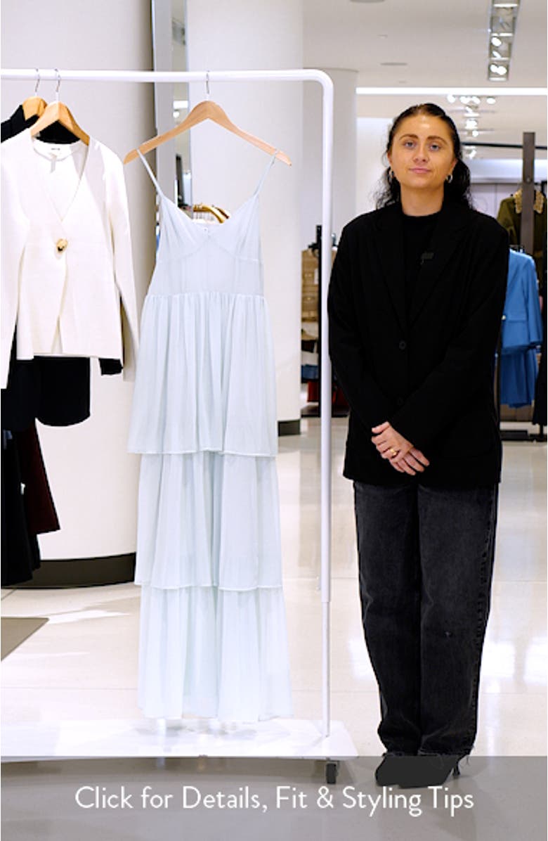 Tiered Chiffon Maxi Cocktail Dress, sales video thumbnail
