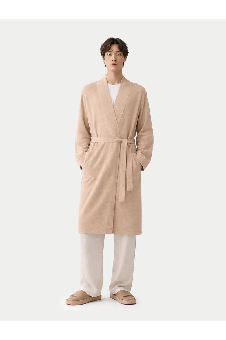 Men's Cashmere Robe, Alternate, color, beige