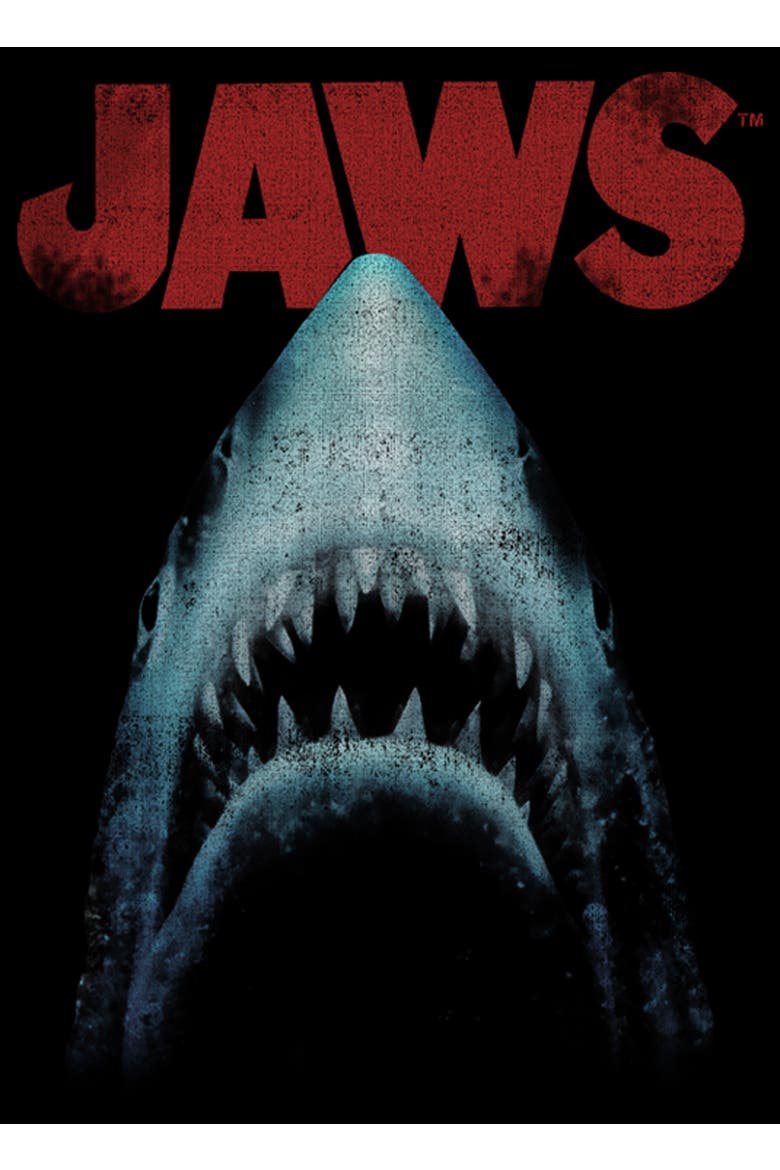 Boy's Jaws Classic Poster  Graphic T-Shirt, Alternate, color, Black