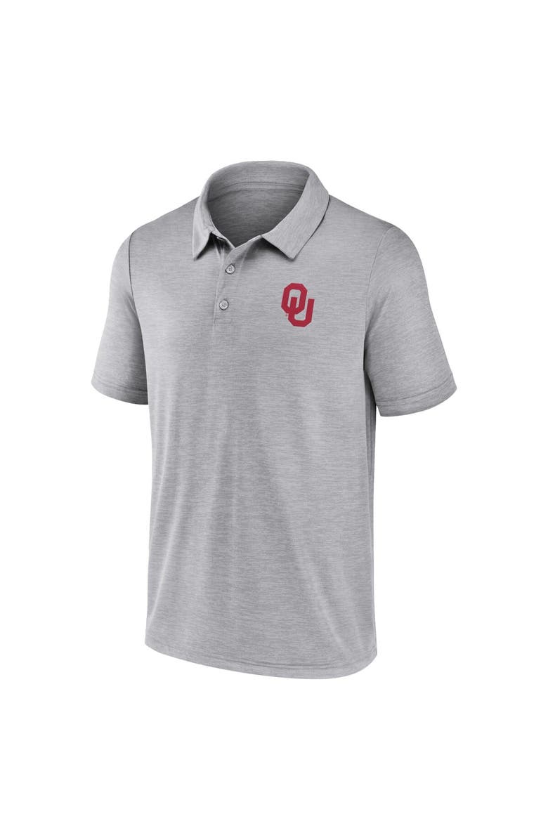 FANATICS Men's Fanatics Branded Gray Oklahoma Sooners Striated Primary Logo Polo, Alternate, color, Gray