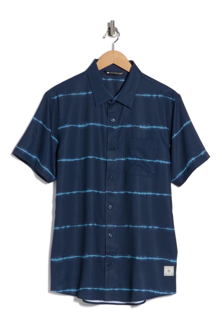 Sundaze Short Sleeve Button-Up Shirt, Alternate, color, TOTAL ECLIPSE
