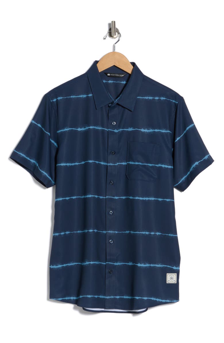 TravisMathew Sundaze Short Sleeve Button-Up Shirt, Alternate, color, Total Eclipse