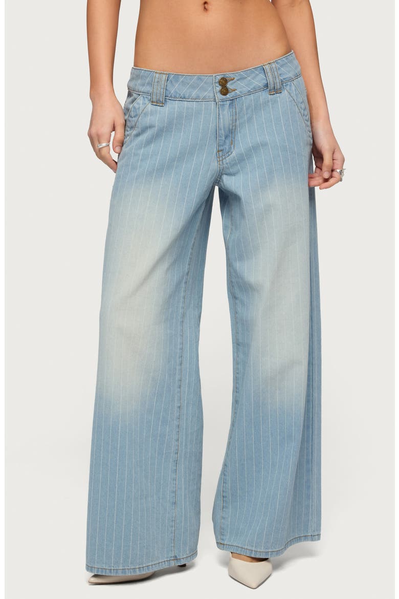 Cory Stripe Low Rise Baggy Jeans, Main, color, LIGHT-BLUE