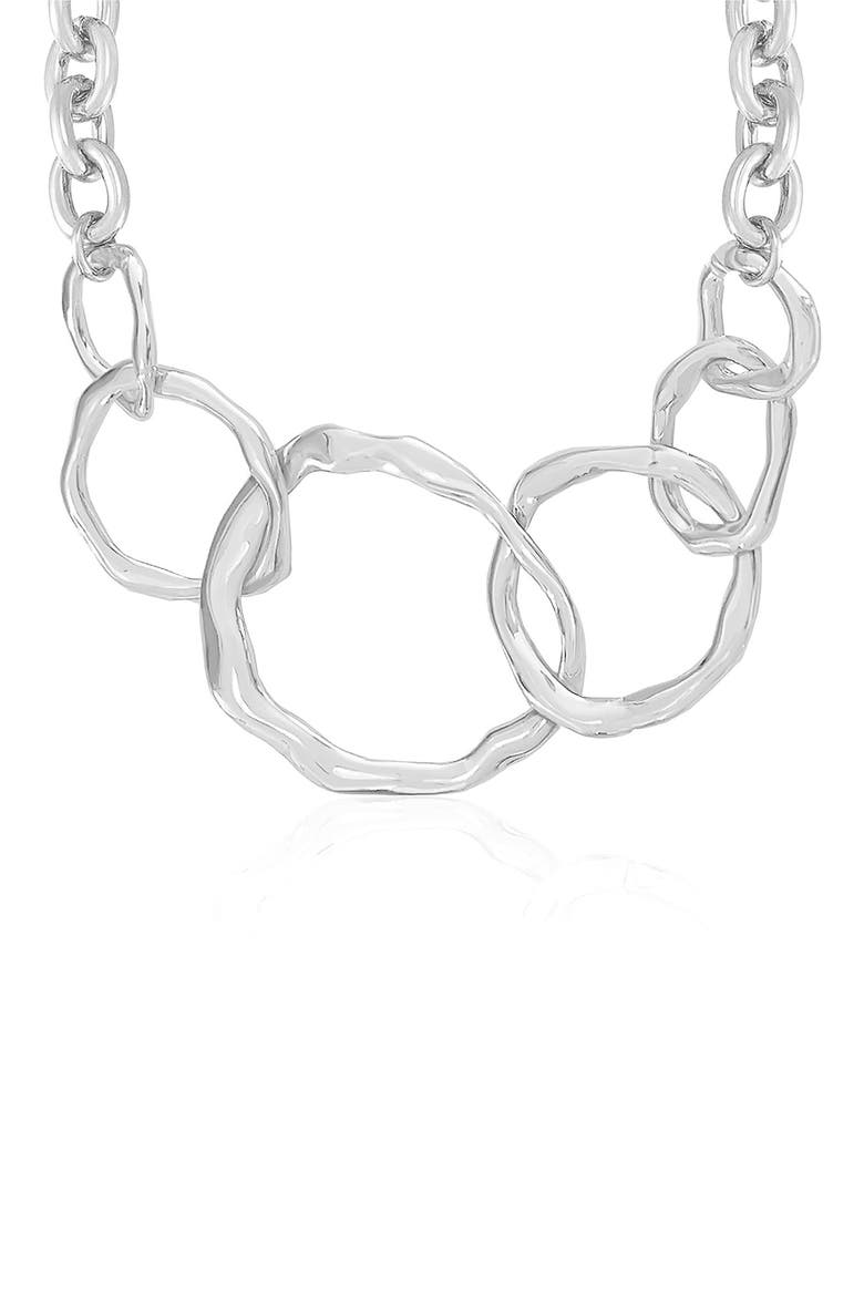 Interlocking Loop Necklace, Alternate, color, SILVER