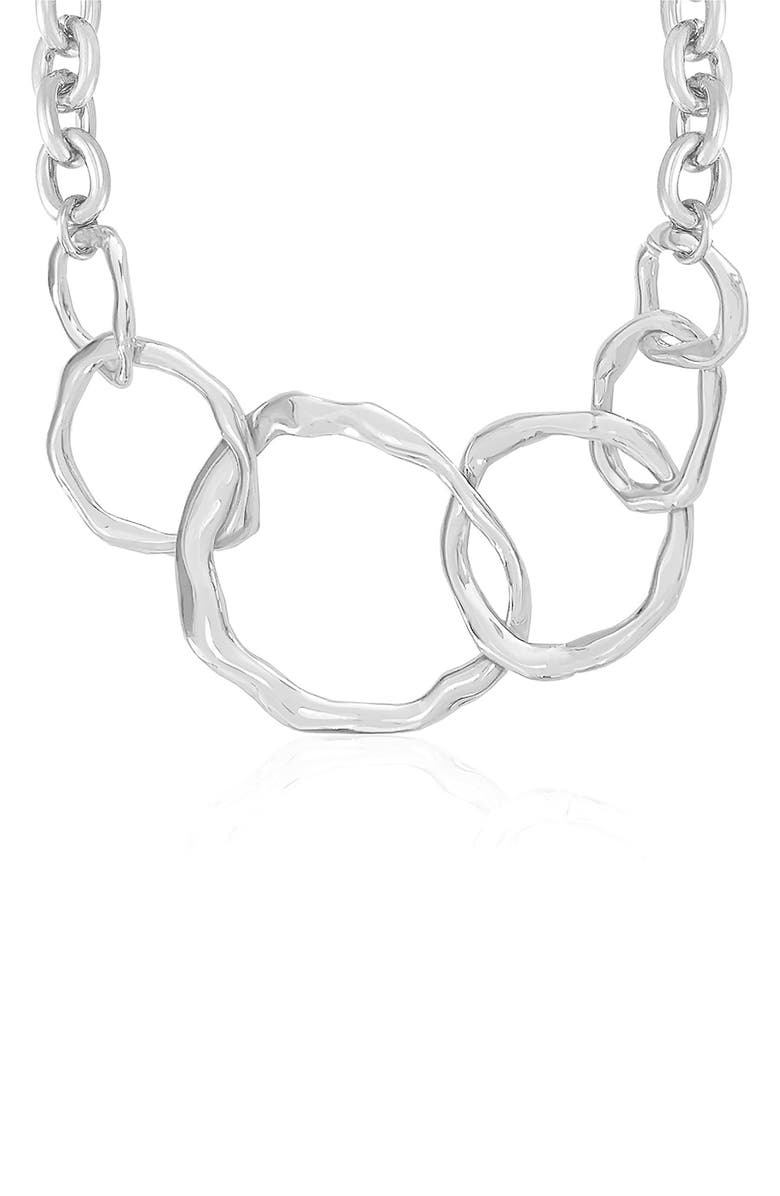 Ettika Interlocking Loop Necklace, Alternate, color, Silver