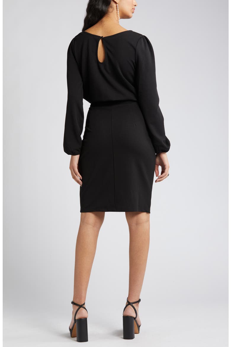 Kate Long Sleeve Knit Dress, Alternate, color, BLACK