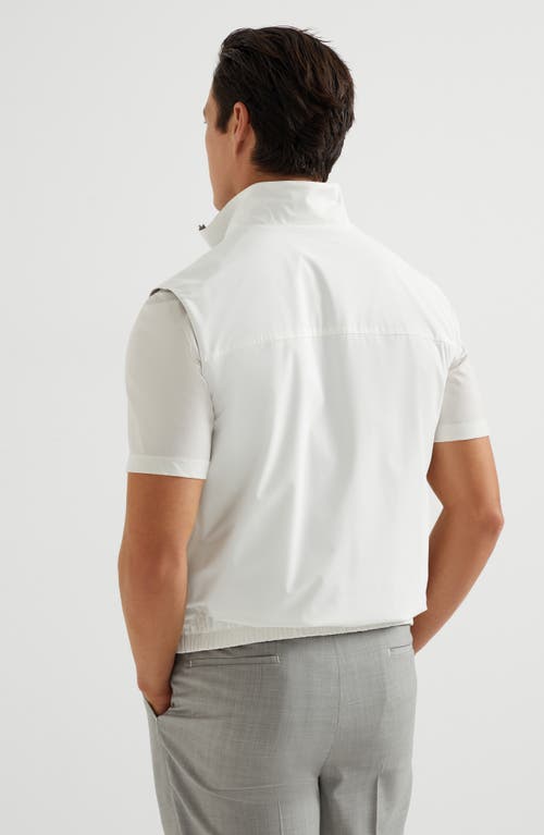 Brunello Cucinelli Nylon Weather-resistant Reversible Gilet In Off-white