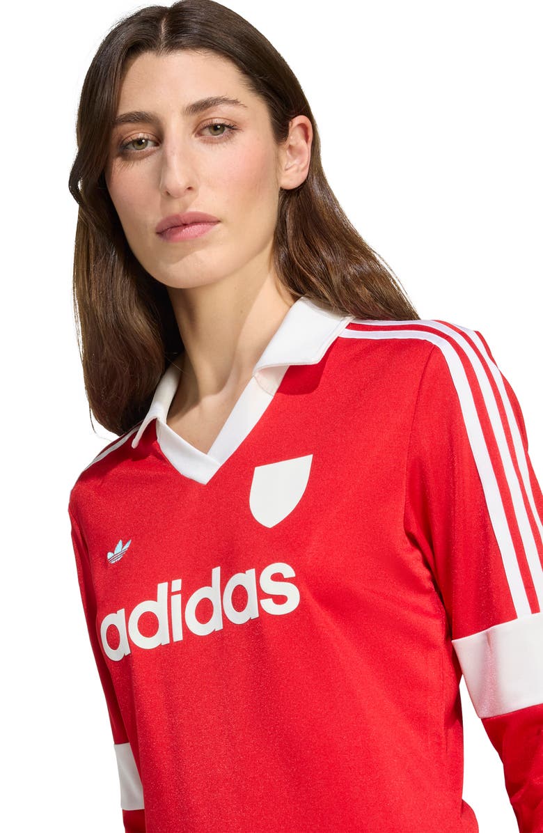 adidas Graphic Long Sleeve Football Jersey, Alternate, color, Better Scarlet