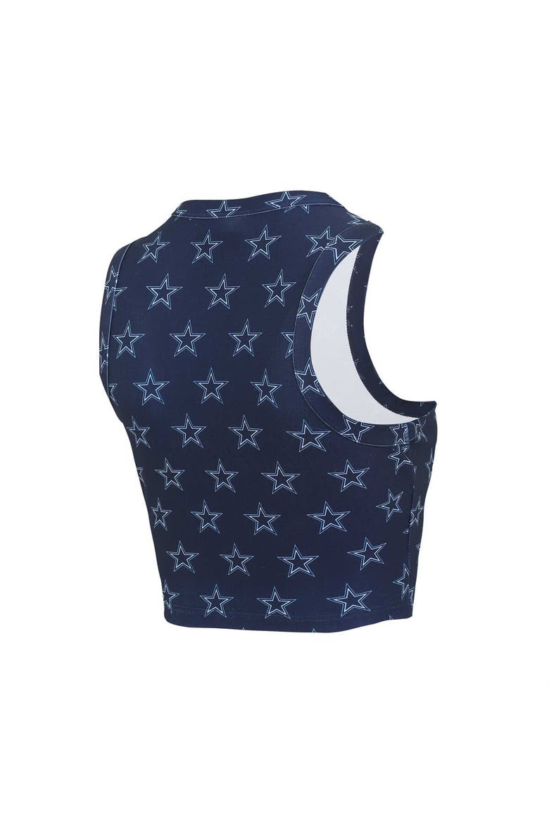 Women's Concepts Sport Dallas Cowboys Gauge Allover Print Cropped Tank Top & Shorts Sleep Set, Alternate, color, Navy