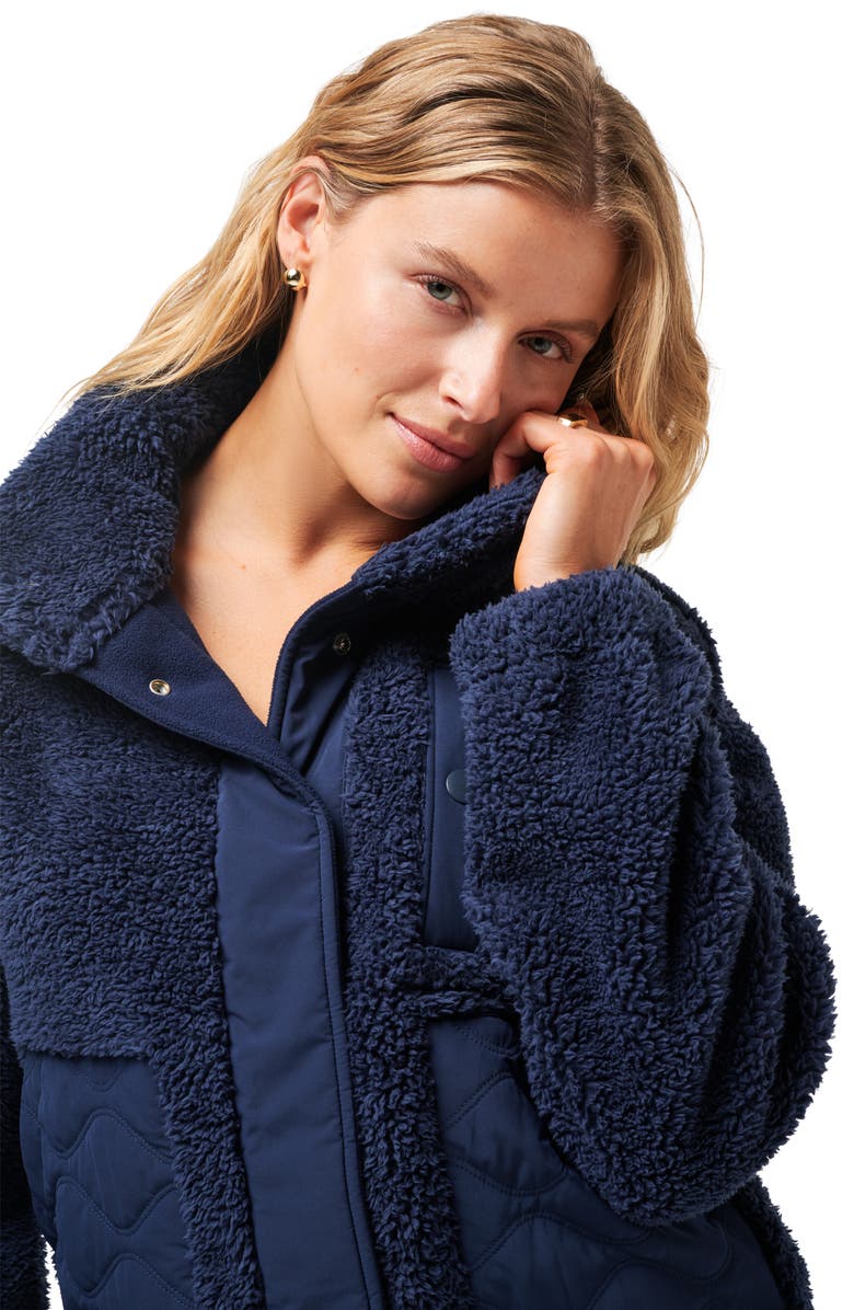 TravisMathew Sweet Heat High Pile Fleece Jacket, Alternate, color, Navy Blazer