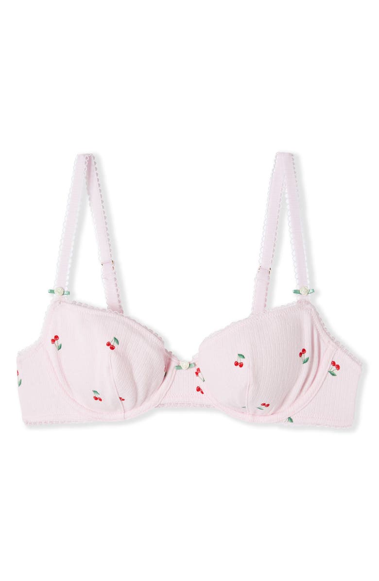 Etam Sleepover Classique Underwire Stretch Cotton Balconette Bra, Alternate, color, Imp Fond Rose