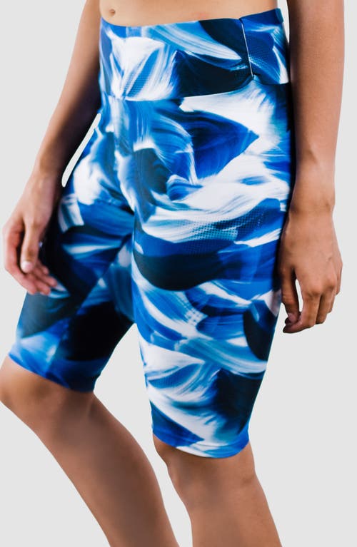 Calypsa Long Bike Swim Shorts In Blue