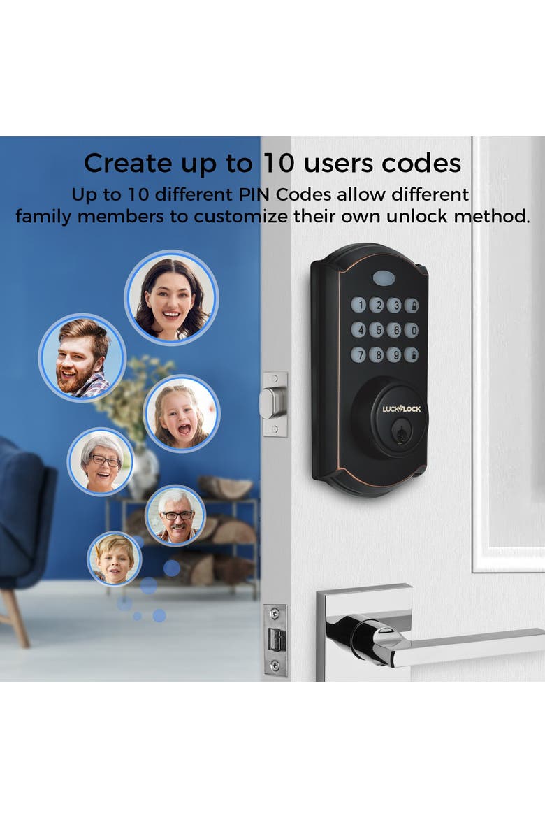 Smart WiFi Keyless Entry Deadbolt, Alternate, color, Matte Black