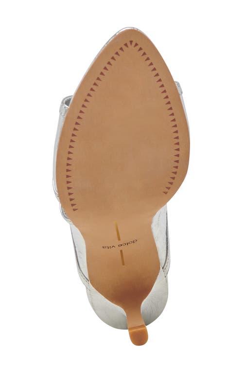 Dolce Vita Mandel Double Strap Sandal In Silver Crinkle