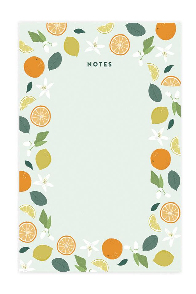 Citrus Botanical Notes Notepad, Main, color, Orange, Light Green, Yellow