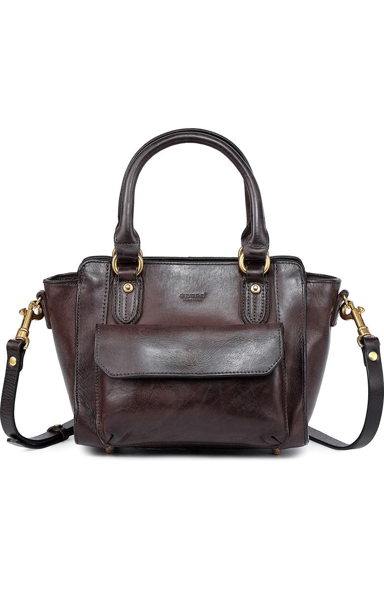 OLD TREND Pansy Mini Satchel Bag, Main, color, Dark Brown