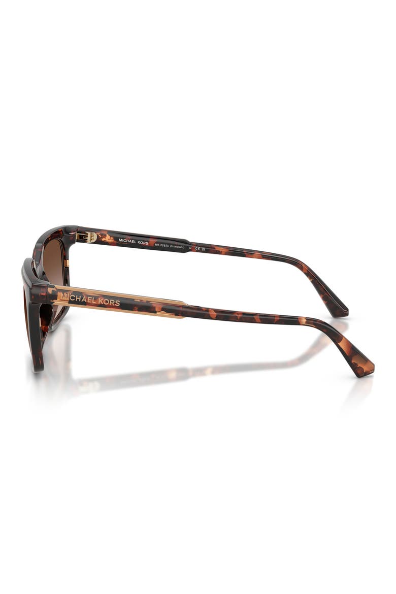 Honolulu 55mm Gradient Square Sunglasses, Alternate, color, DARK TORTOISE / SMOKE GRADIENT