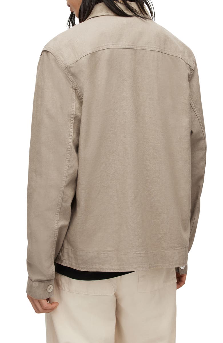 AllSaints Bruc Linen & Cotton Shirt Jacket, Alternate, color, 