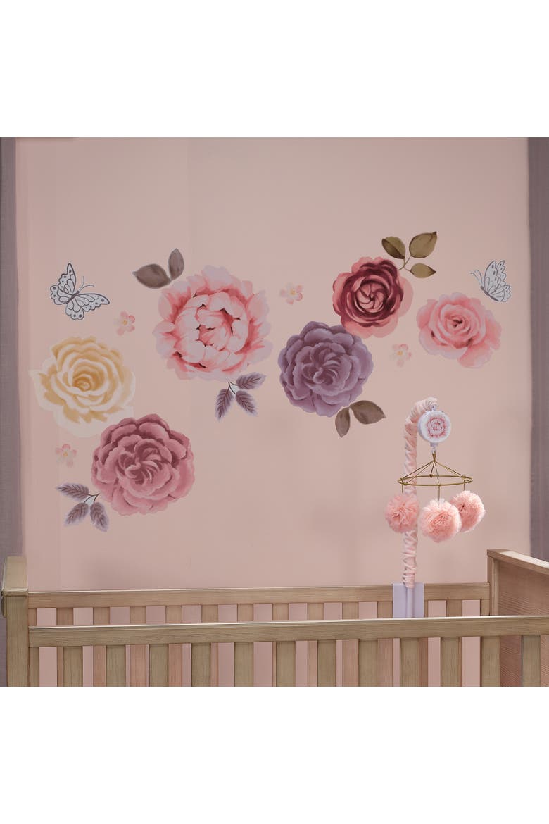 Secret Garden Large Flowers/Butterflies Wall Decals/Stickers, Alternate, color, Multicolor