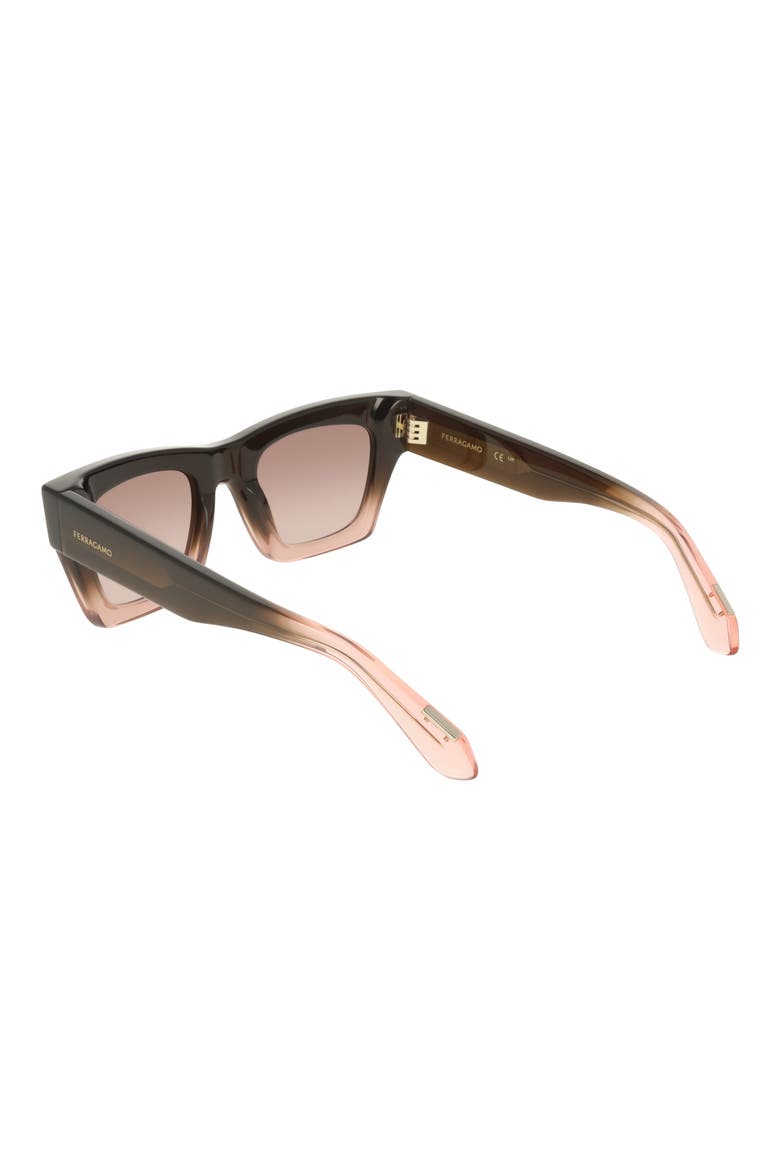 50mm Gradient Cat Eye Sunglasses, Alternate, color, TRANSPARENT BROWN GRADIENT