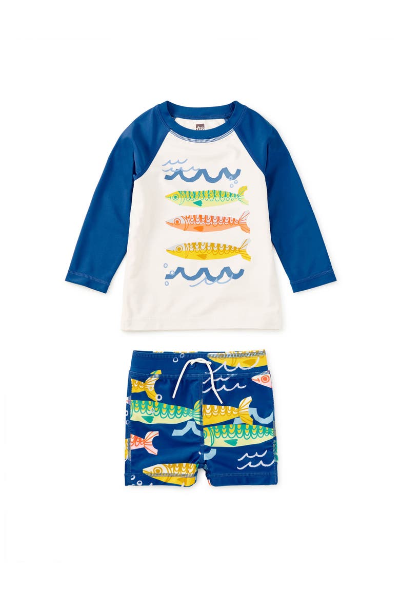 Rash Guard Baby Swim Set, Main, color, Chalk