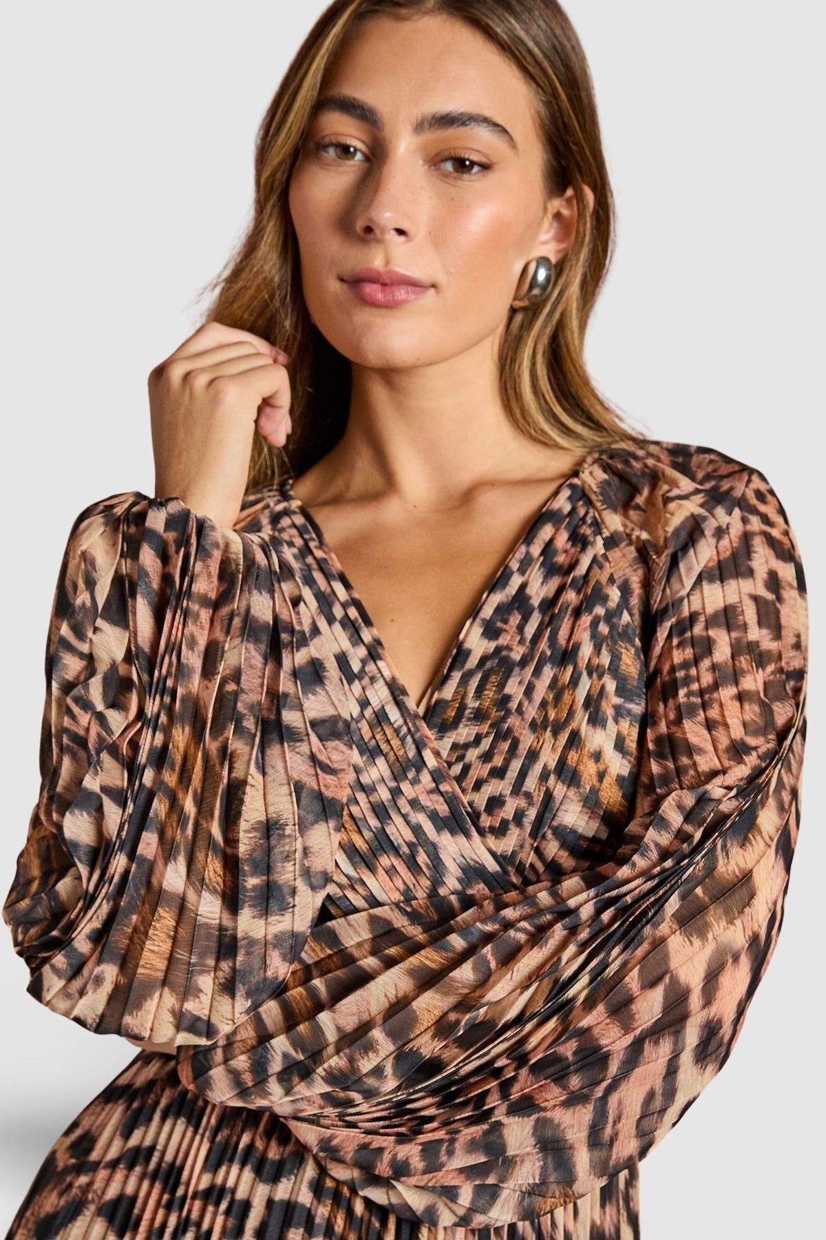 chiffon wrap midi dress Donna Karan Wm Poly Dress - Multi - Size 4