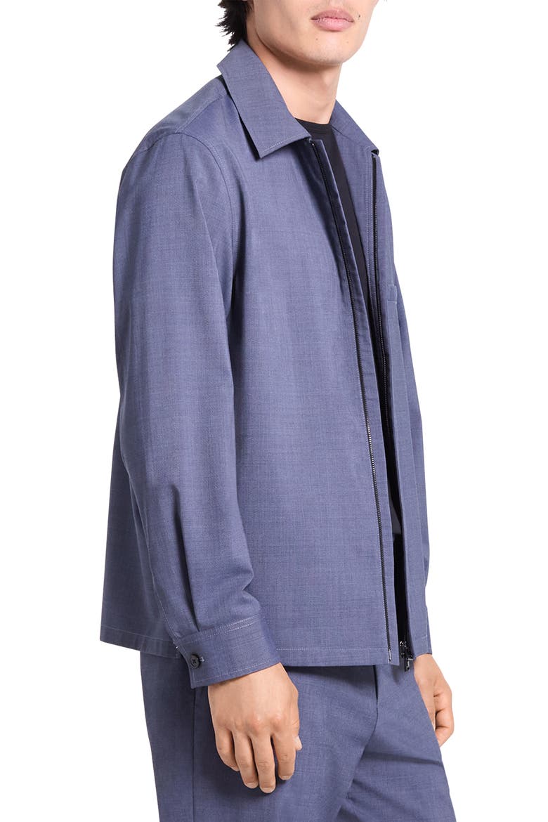 Wool Blend Zip Overshirt, Alternate, color, DUSK BLUE MELANGE - 2UD