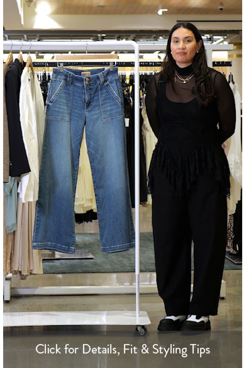 Jodi Mid Rise Wide Leg Utility Jeans video