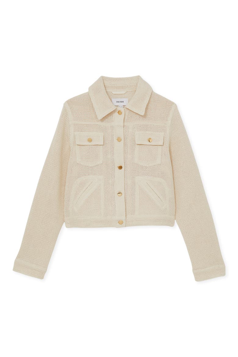Renzo Mesh Trucker Jacket, Alternate, color, NEUTRAL