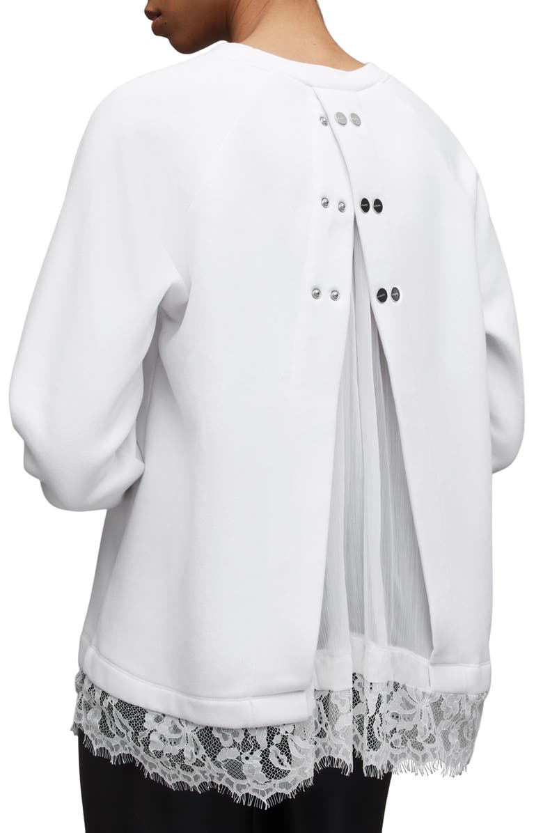 AllSaints Lee Lace Trim Sweatshirt, Alternate, color, 