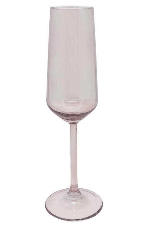 Fine Line Set of 4 Glass Champagne Flutes