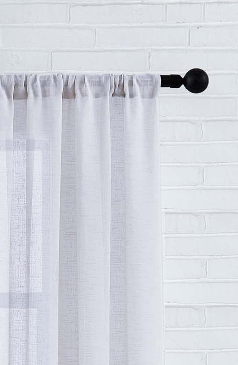 Lucky Brand Onyx Textured Sheer Set of 2 Curtain Panels, Alternate, color, White