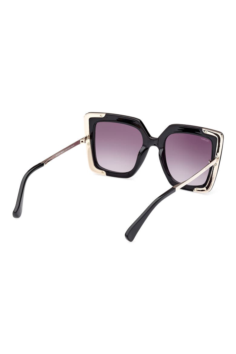 Square Sunglasses, Alternate, color, SHINY BLACK / GRADIENT SMOKE