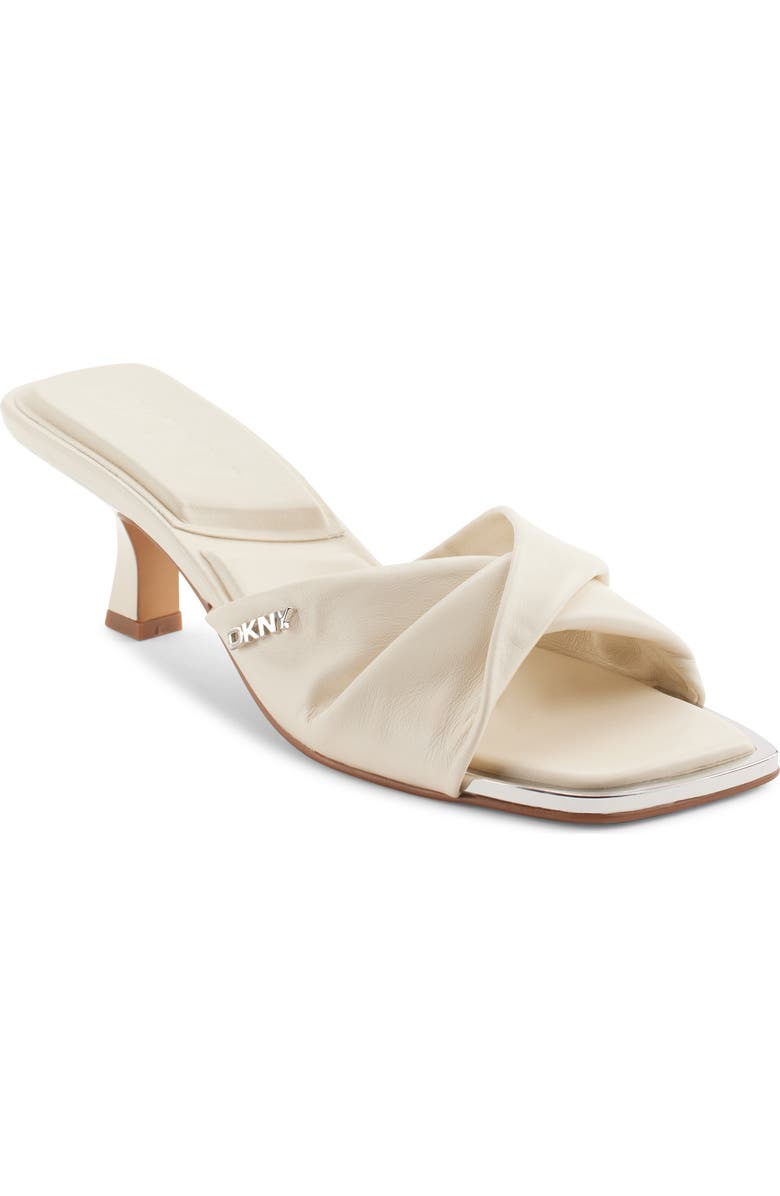 DKNY Twist Strap Kitten Heel Sandal, Main, color, Bone