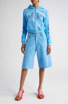 Marshall Columbia x Disney 'The Little Mermaid' Slash Cutout Rhinestone Embellished Cotton Zip Hoodie