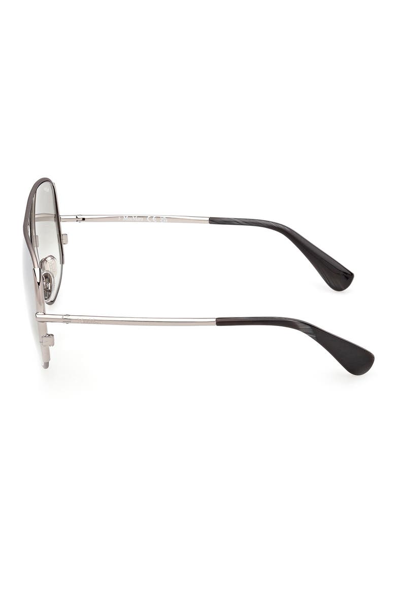 60mm Pilot Sunglasses, Alternate, color, RUTHENIUM BLACK HORN / SMOKE