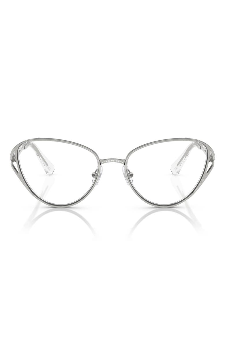 Swarovski 57mm Cat Eye Optical Glasses, Main, color, Silver