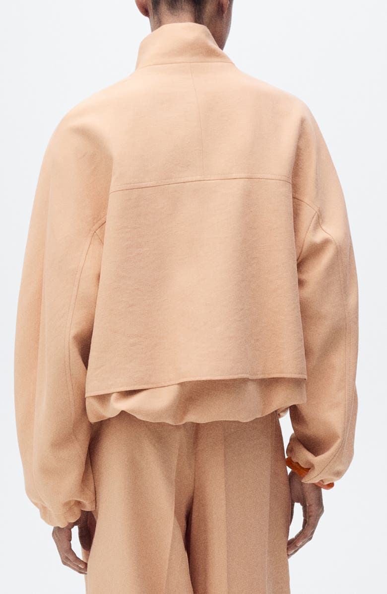 MANGO Oversize Stand Collar Jacket, Alternate, color, Beige