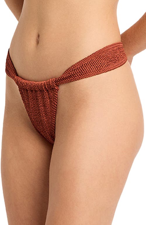 Bondeye Bond-eye Georgia Ruched Bikini Bottoms In Bronze Shimmer