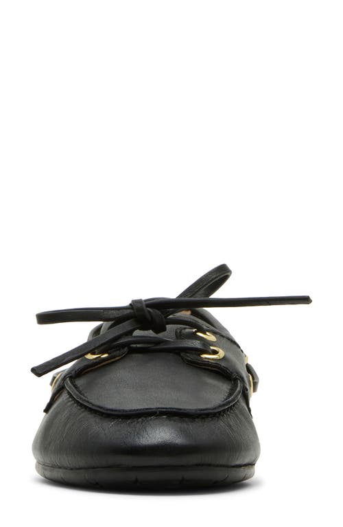 Steve Madden Sag Boat Shoe In Black Leather