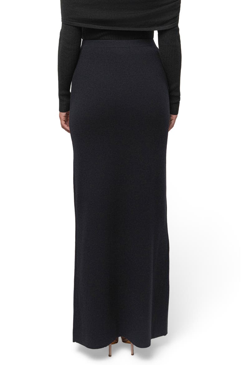 London Knit Maxi Skirt, Alternate, color, BLACK