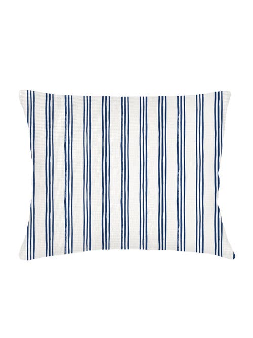 Anaya Ocean Drift Navy Stripe Linen Dutch Euro Pillow 28x36 With Down Alternative Insert In Navy
