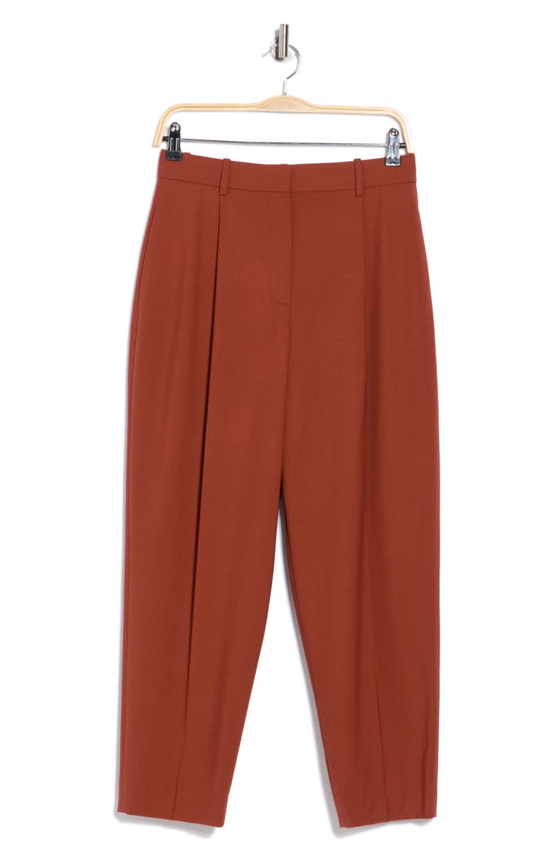 Theory High Waist Wool Blend Pants, Alternate, color, Rust