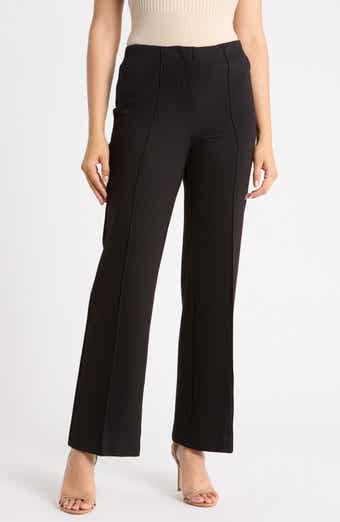 Pleat Front Wide Leg Pants