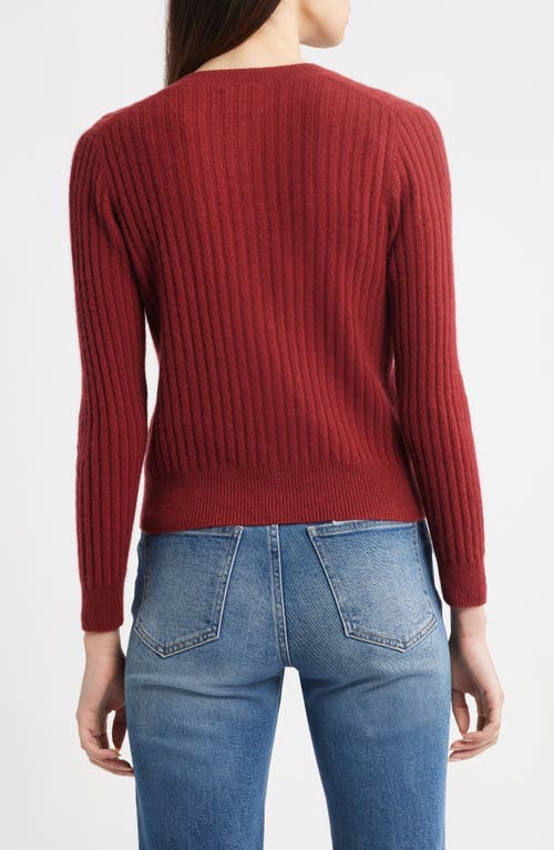 Doen Dôen Danae Rib Cashmere Cardigan In Burgundy