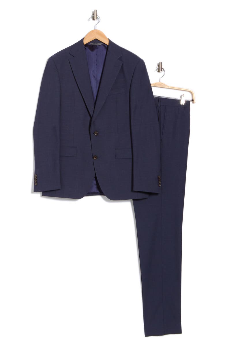 Jack Victor Esprit Solid Blue Wool Suit, Alternate, color, Blue/ Grey Heather