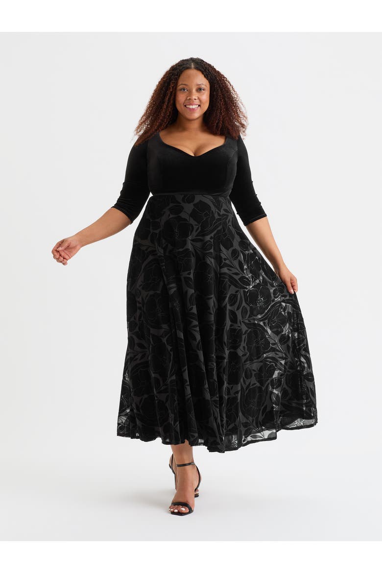 Velvet 2 In 1 With Flock Skirt, Main, color, Black Velvet