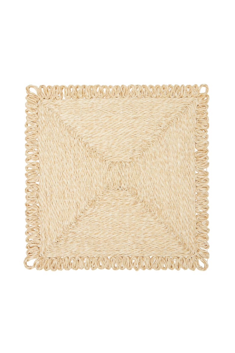 Loopy Square Place Mat - Set of 4, Main, color, Natural 14"